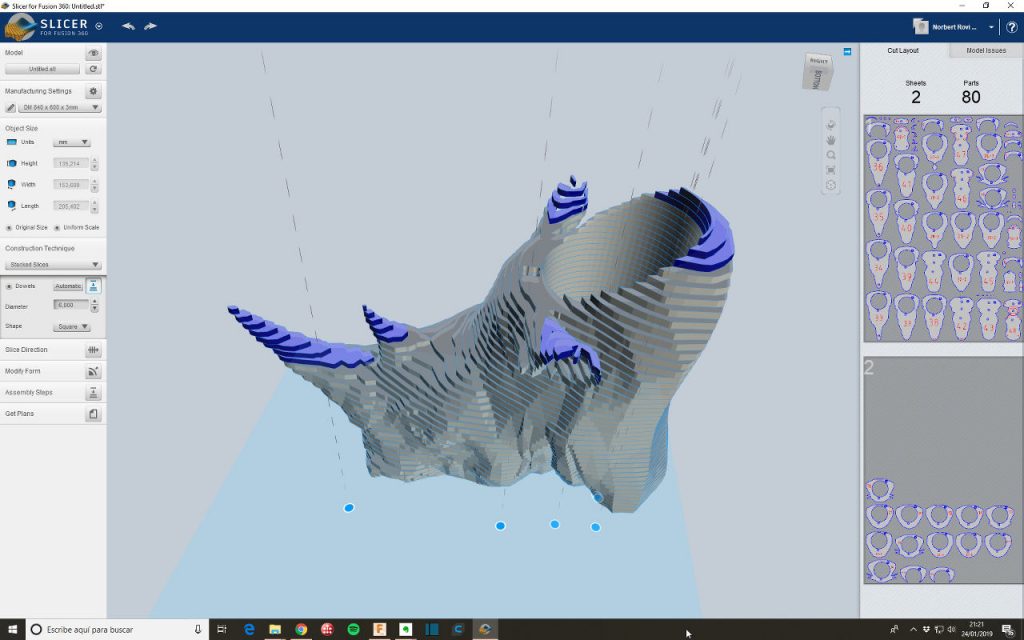 Paso 3 Rhino en Slicer for Fusion 360