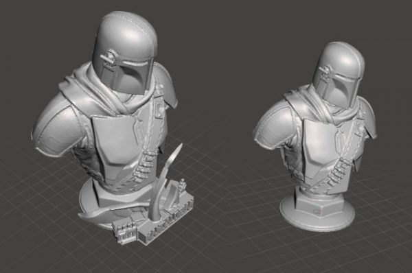 Meshmixer Mandalorian antes y después