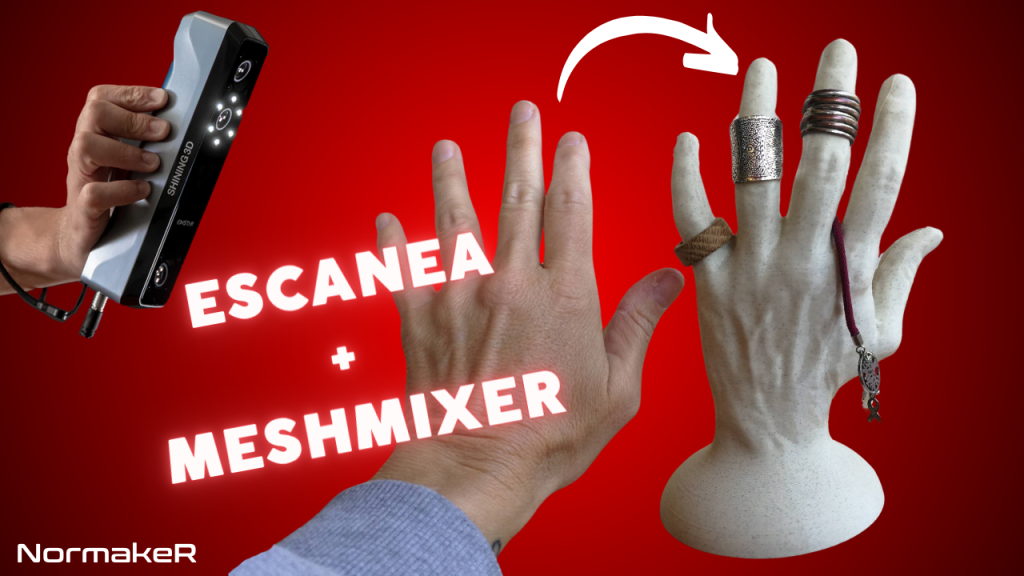 Soporte anillos a partir de una mano escaneada en 3D