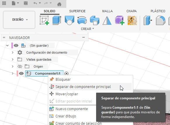 Separar de componente principal