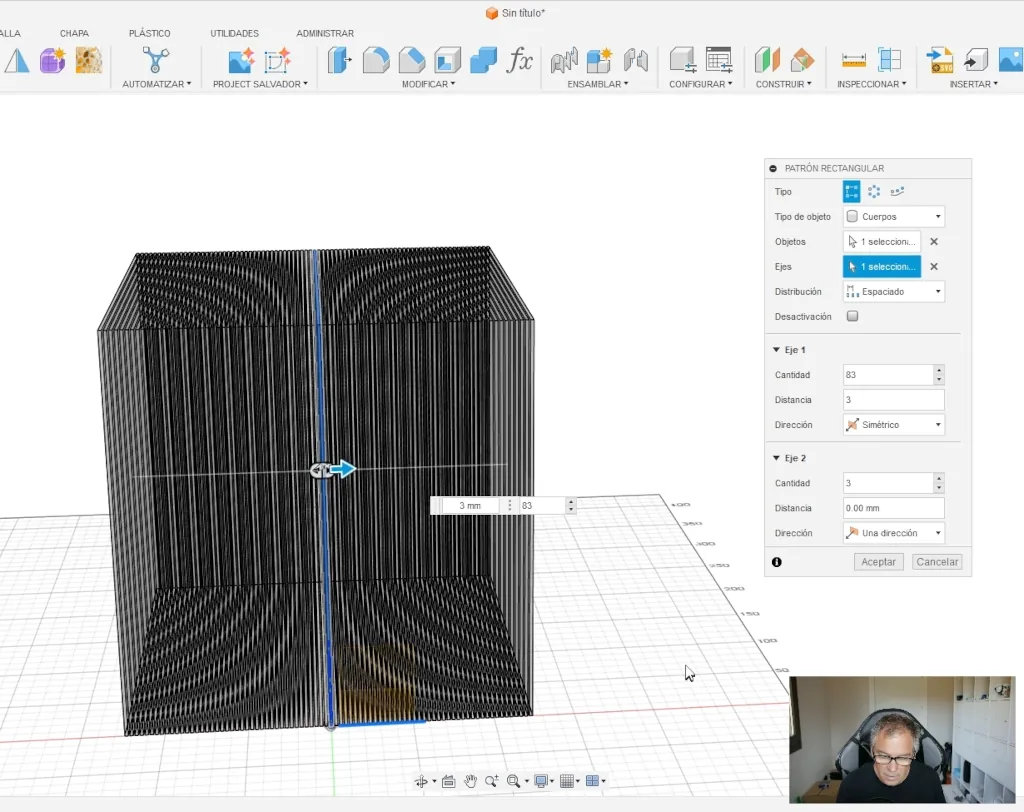 El patrón en Fusion para el corte