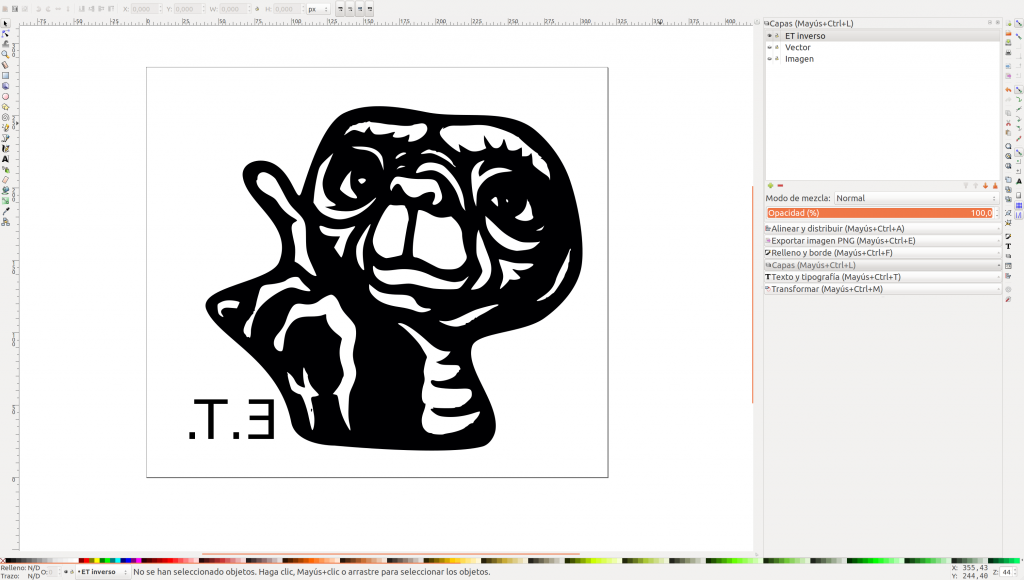 ET vectorizado en Inkscape inverso