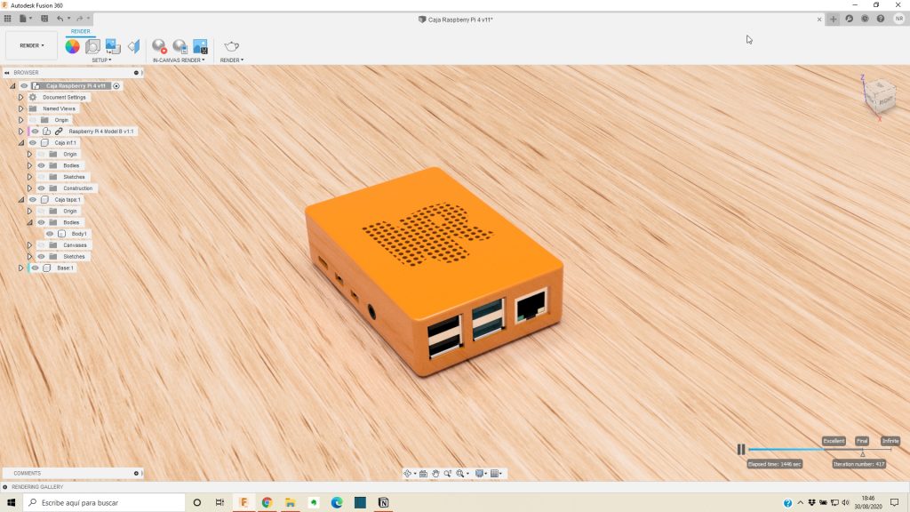 Curso Fusion 360 - Caja Raspberry Pi 4 cerrada